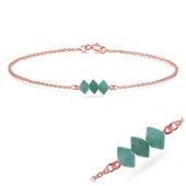 Rose Gold Plated Aventurine Silver Bracelets BRS-425-RO-GP